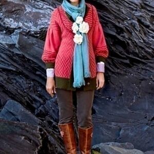 Lia Molly Anthropologie Pink Knit Sweater Jacket